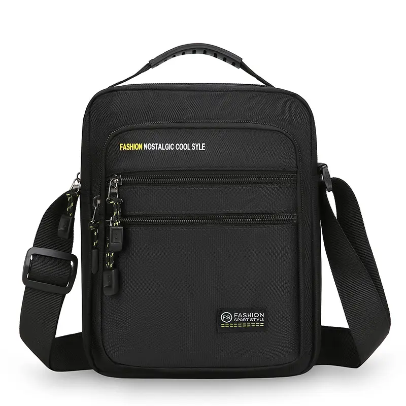 Men's Black Crossbody Travel Bag Large Capacity - Image 2