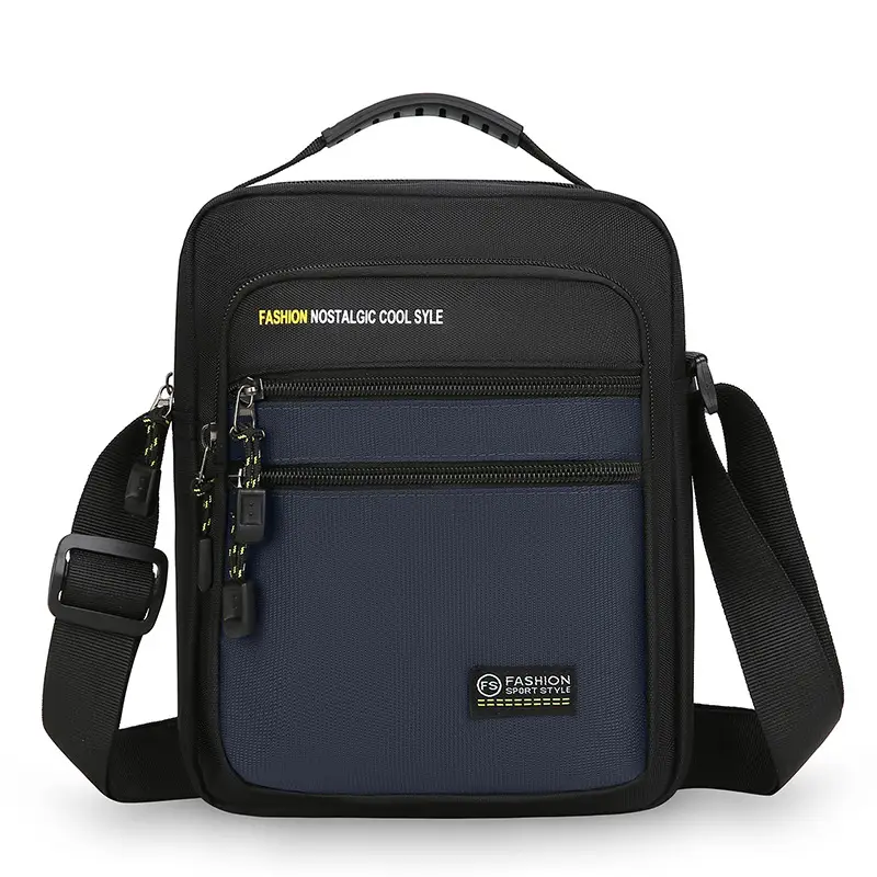 Men's Black Crossbody Travel Bag Large Capacity - Image 3