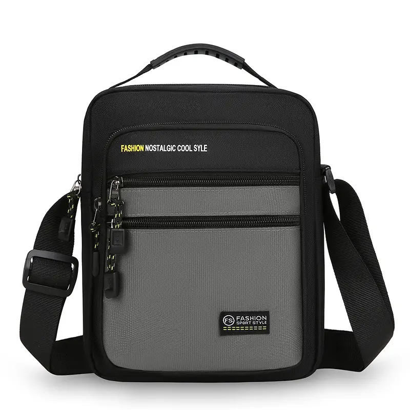 Men's Black Crossbody Travel Bag Large Capacity - Image 4