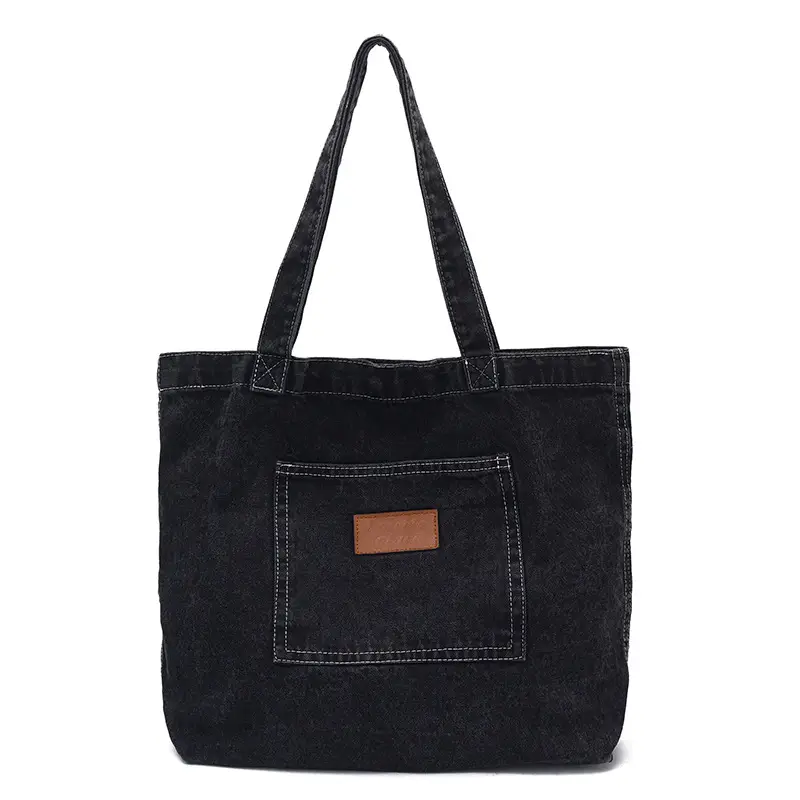 Women Denim Wash Bag Large Capacity Washable - Image 7