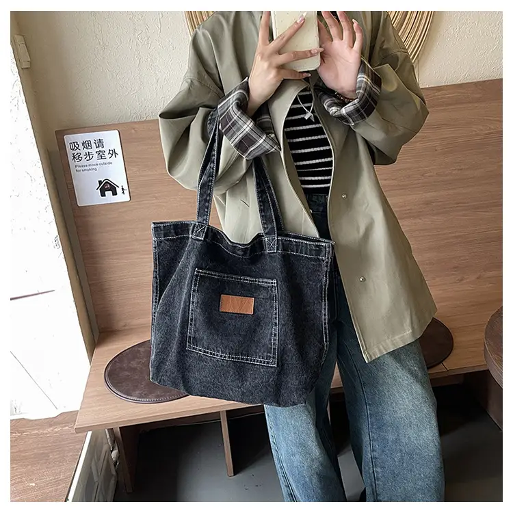 Women Denim Wash Bag Large Capacity Washable — feature 11