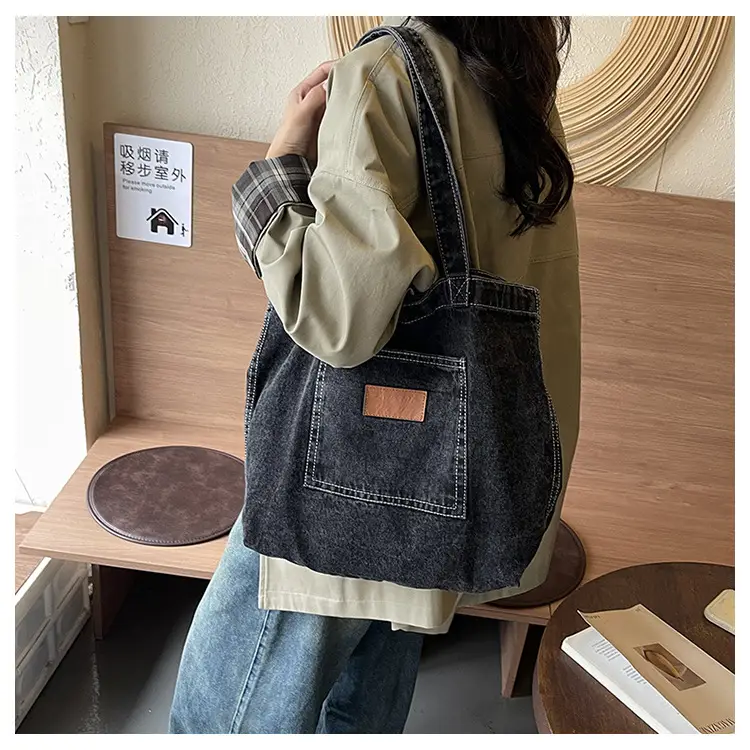 Women Denim Wash Bag Large Capacity Washable — feature 12
