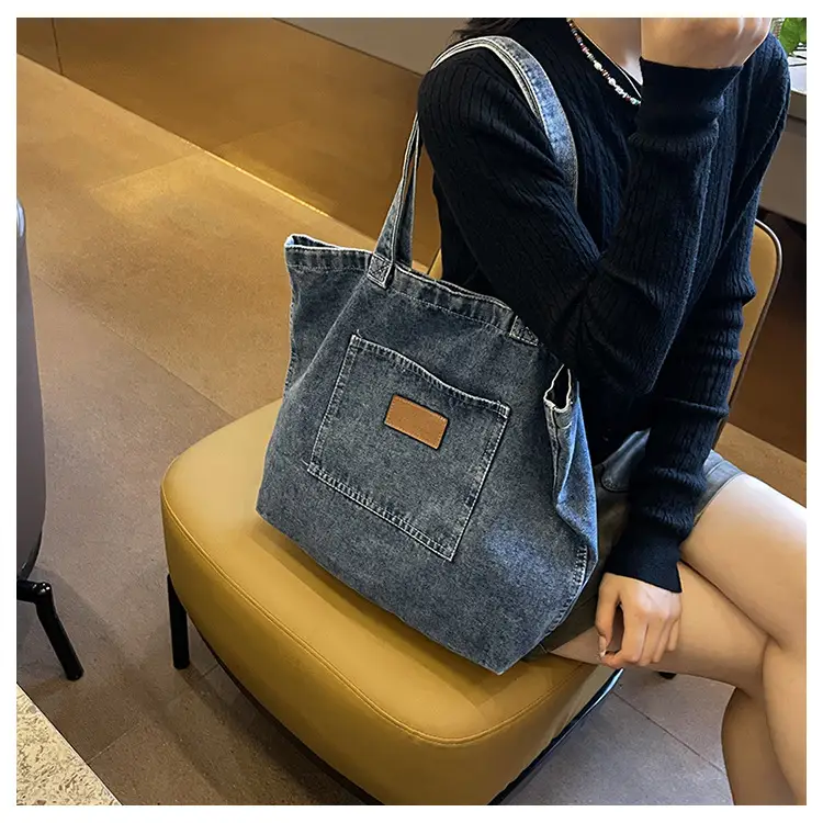Women Denim Wash Bag Large Capacity Washable — feature 15
