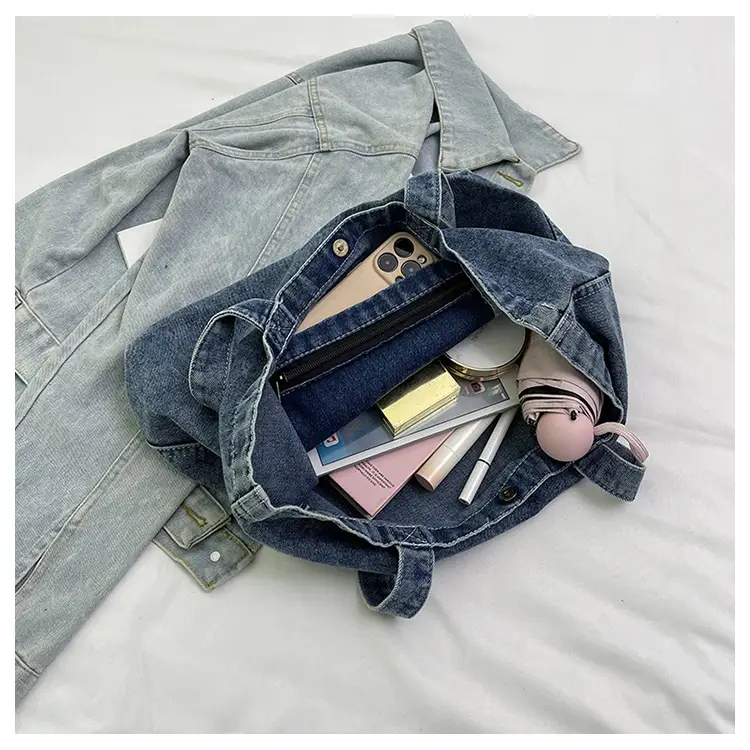 Women Denim Wash Bag Large Capacity Washable — feature 25