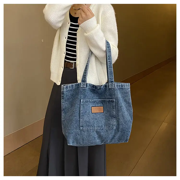 Women Denim Wash Bag Large Capacity Washable — feature 8