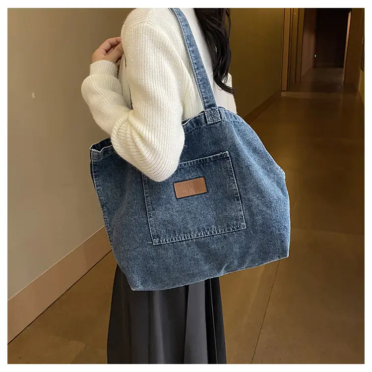 Women Denim Wash Bag Large Capacity Washable — feature 9