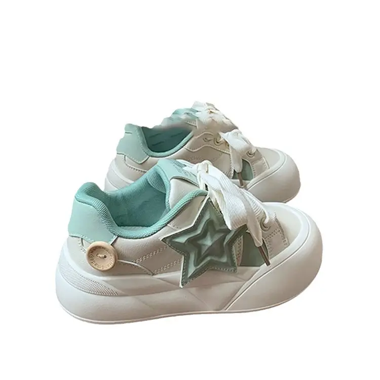 2025 New Summer White Shoes for Women, Cute Thick-Soled Casual Versatile Milky Big-Toe Bread Shoes, Round-Toe Sneakers - Image 6