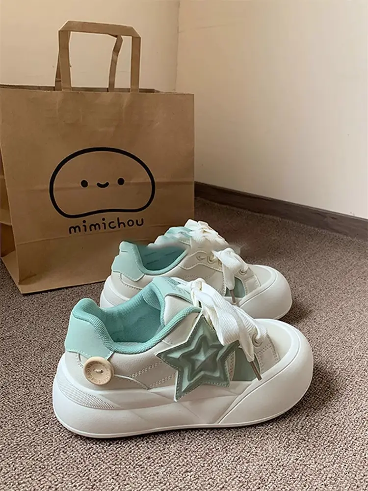 2025 New Summer White Shoes for Women, Cute Thick-Soled Casual Versatile Milky Big-Toe Bread Shoes, Round-Toe Sneakers — feature 6
