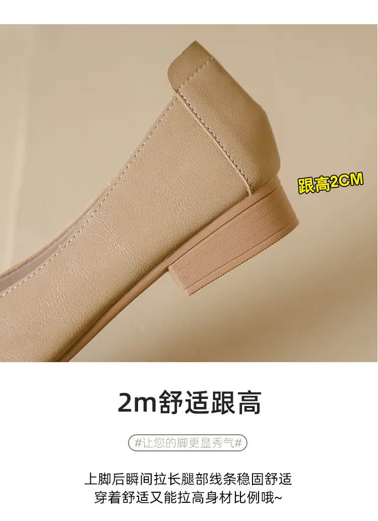Popular Single Shoes with Chunky Heels, 2025 New Versatile Fairy-Style Loafers, Shallow Mid-Heel Shoes, Mother's Size Women's Shoes, Granny Shoes, Versatile — feature 13