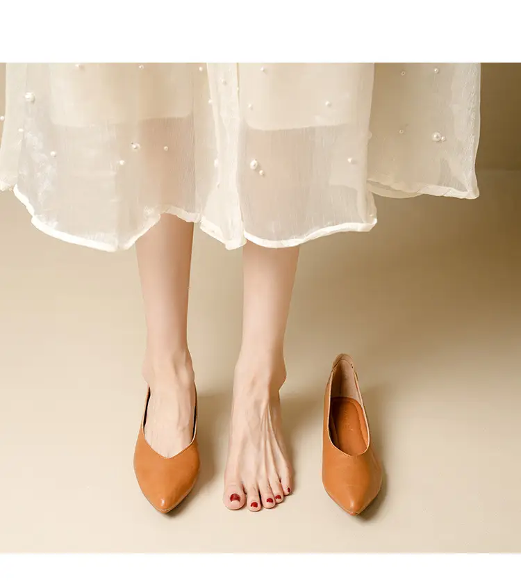 Popular Single Shoes with Chunky Heels, 2025 New Versatile Fairy-Style Loafers, Shallow Mid-Heel Shoes, Mother's Size Women's Shoes, Granny Shoes, Versatile — feature 30