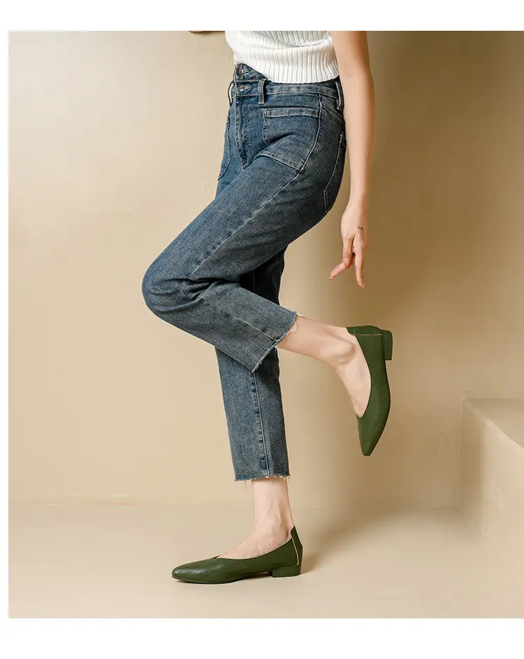 Popular Single Shoes with Chunky Heels, 2025 New Versatile Fairy-Style Loafers, Shallow Mid-Heel Shoes, Mother's Size Women's Shoes, Granny Shoes, Versatile — feature 34