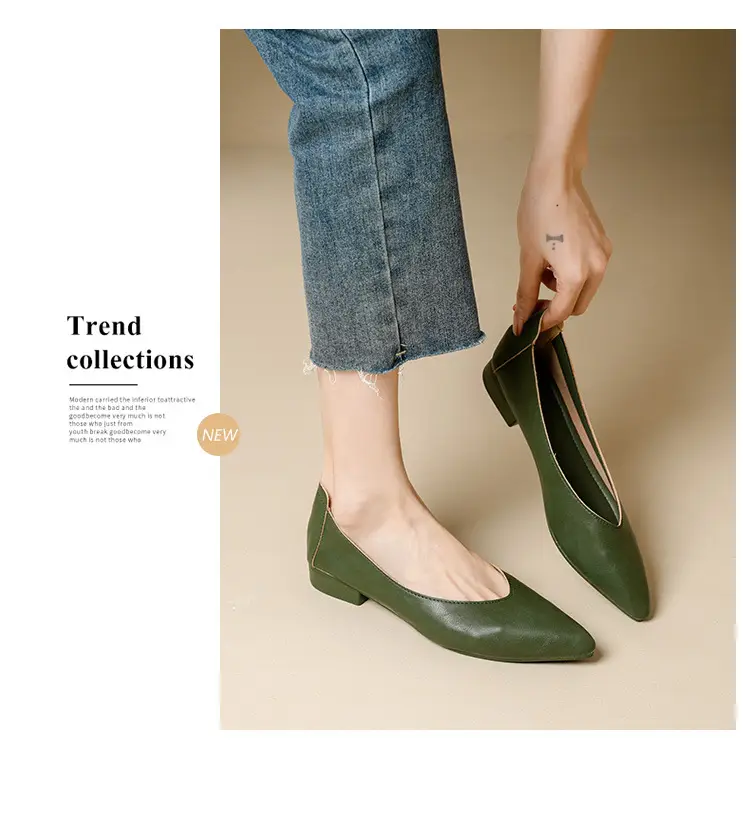 Popular Single Shoes with Chunky Heels, 2025 New Versatile Fairy-Style Loafers, Shallow Mid-Heel Shoes, Mother's Size Women's Shoes, Granny Shoes, Versatile — feature 36