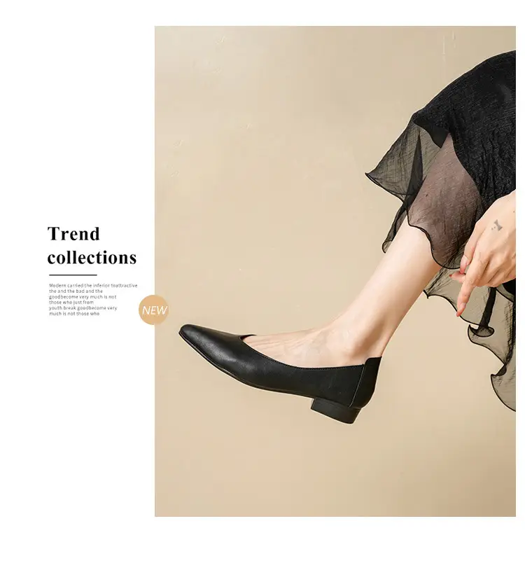 Popular Single Shoes with Chunky Heels, 2025 New Versatile Fairy-Style Loafers, Shallow Mid-Heel Shoes, Mother's Size Women's Shoes, Granny Shoes, Versatile — feature 50