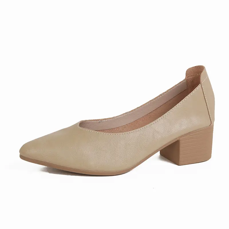 Popular Single Shoes with Chunky Heels, 2025 New Versatile Fairy-Style Loafers, Shallow Mid-Heel Shoes, Mother's Size Women's Shoes, Granny Shoes, Versatile - Image 12