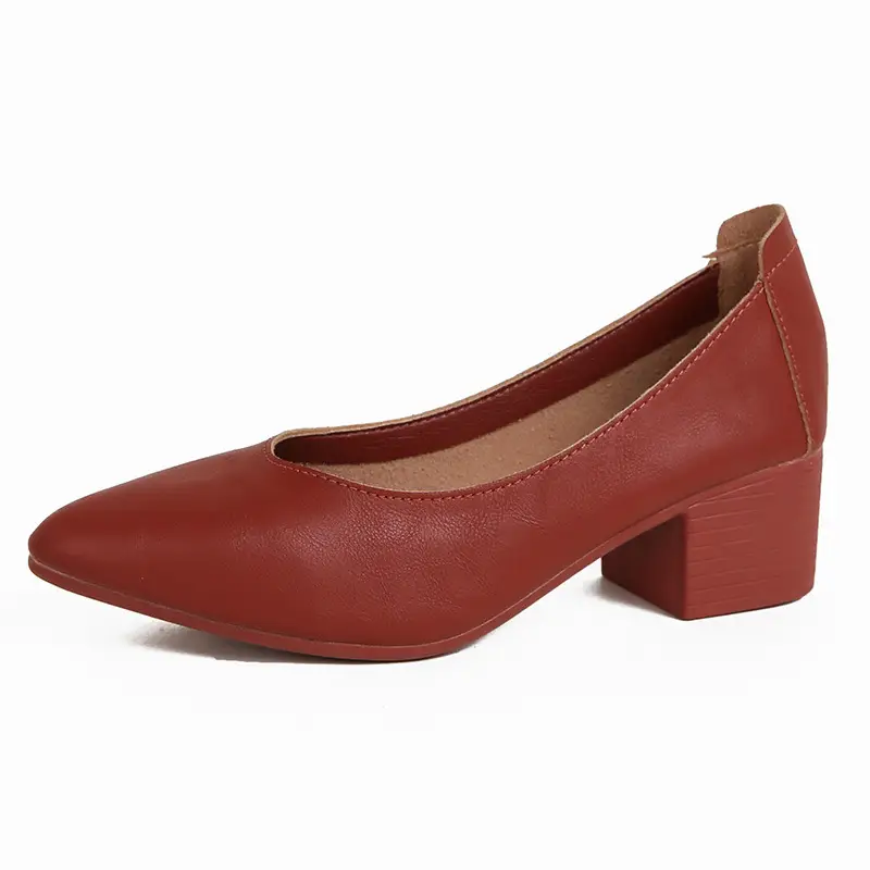 Popular Single Shoes with Chunky Heels, 2025 New Versatile Fairy-Style Loafers, Shallow Mid-Heel Shoes, Mother's Size Women's Shoes, Granny Shoes, Versatile - Image 14