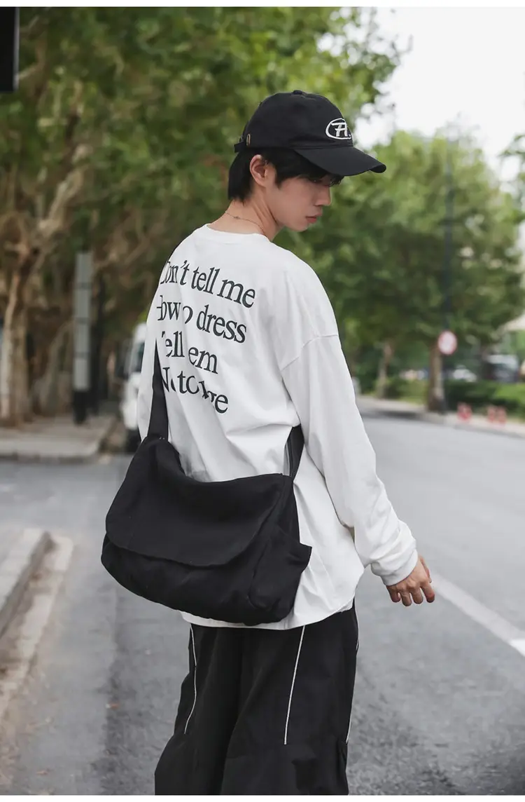 Washed Canvas Crossbody Bag Men Japanese Style Large Capacity — feature 40