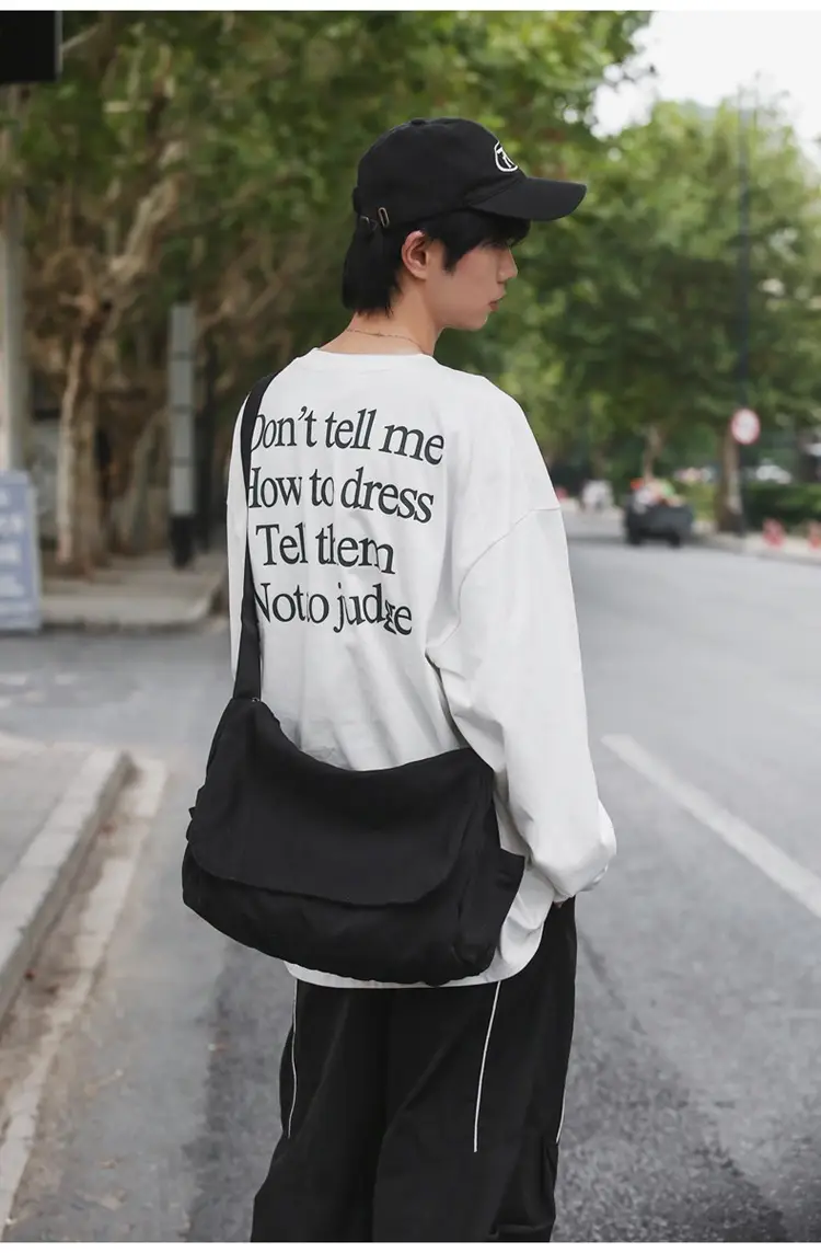 Washed Canvas Crossbody Bag Men Japanese Style Large Capacity — feature 42