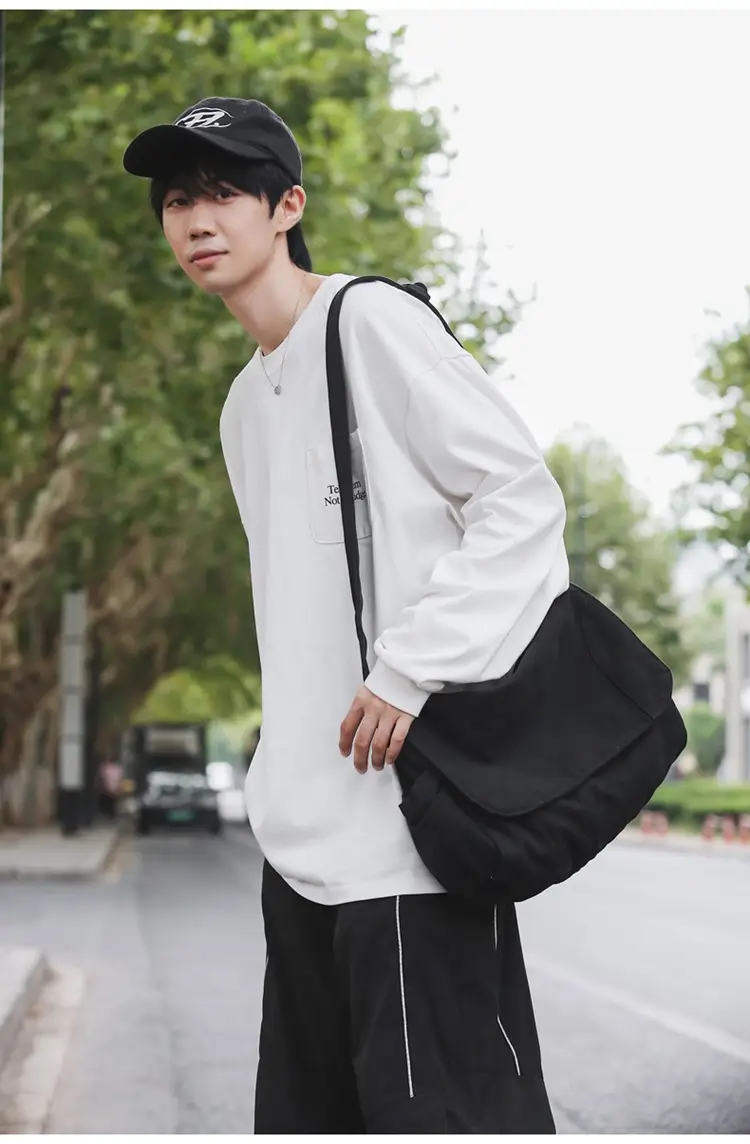 Washed Canvas Crossbody Bag Men Japanese Style Large Capacity — feature 46