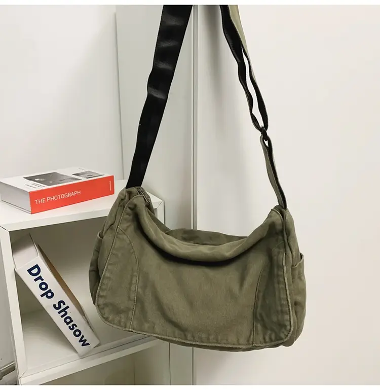 Washed Canvas Crossbody Bag Men Japanese Style Large Capacity — feature 55
