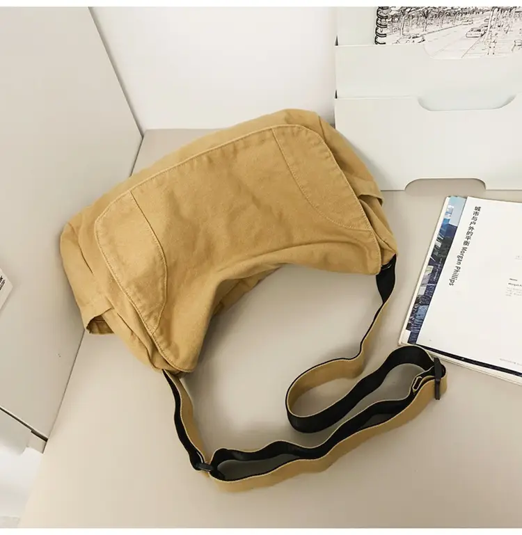 Washed Canvas Crossbody Bag Men Japanese Style Large Capacity — feature 58