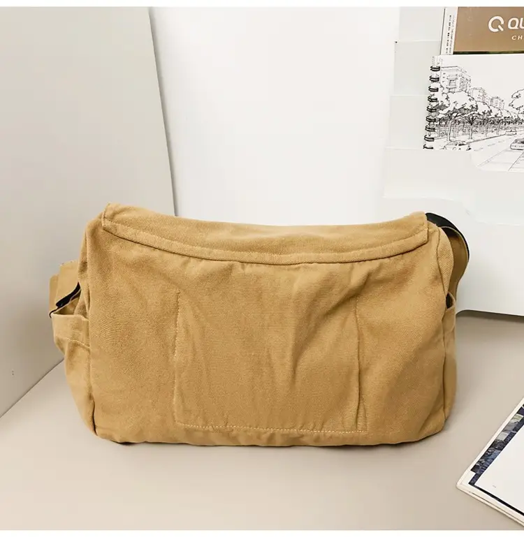 Washed Canvas Crossbody Bag Men Japanese Style Large Capacity — feature 60
