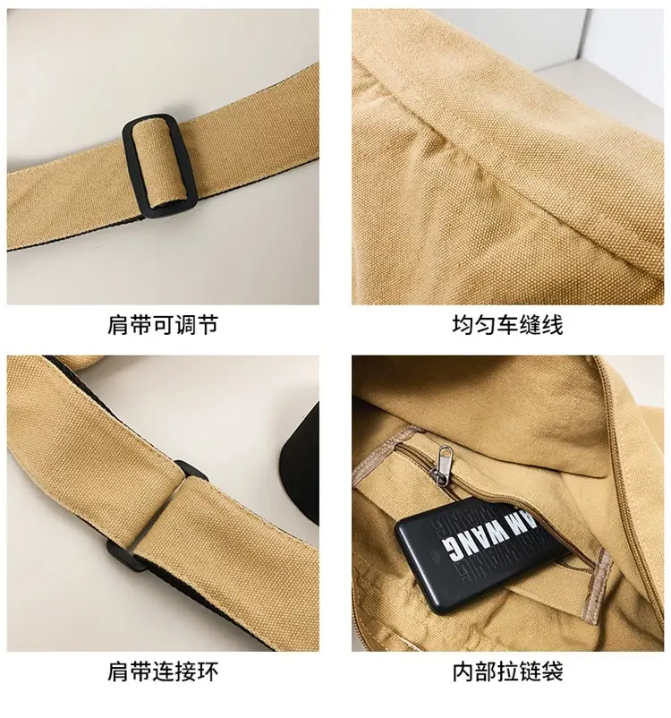 Washed Canvas Crossbody Bag Men Japanese Style Large Capacity — feature 64