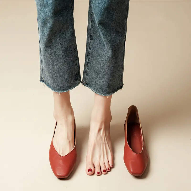 Square-Toe Single Shoes for Women with Chunky Heels, 2025 New Fairy-Style Shallow Mid-Heel Shoes, Mother's Size Women's Shoes, Versatile Granny Shoes - Image 17