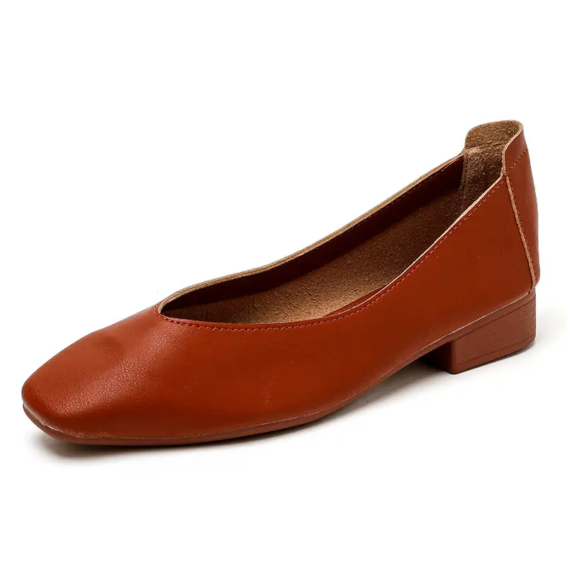 Square-Toe Single Shoes for Women with Chunky Heels, 2025 New Fairy-Style Shallow Mid-Heel Shoes, Mother's Size Women's Shoes, Versatile Granny Shoes - Image 20