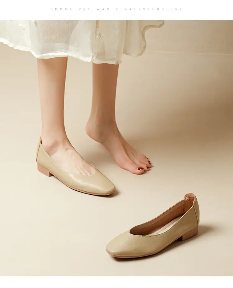 Square-Toe Single Shoes for Women with Chunky Heels, 2025 New Fairy-Style Shallow Mid-Heel Shoes, Mother's Size Women's Shoes, Versatile Granny Shoes — feature 11