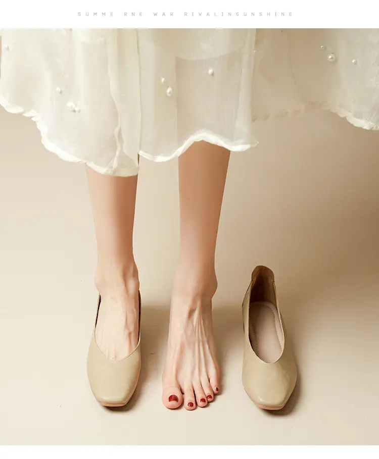 Square-Toe Single Shoes for Women with Chunky Heels, 2025 New Fairy-Style Shallow Mid-Heel Shoes, Mother's Size Women's Shoes, Versatile Granny Shoes — feature 12
