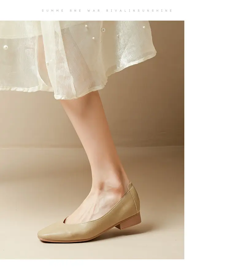 Square-Toe Single Shoes for Women with Chunky Heels, 2025 New Fairy-Style Shallow Mid-Heel Shoes, Mother's Size Women's Shoes, Versatile Granny Shoes — feature 13