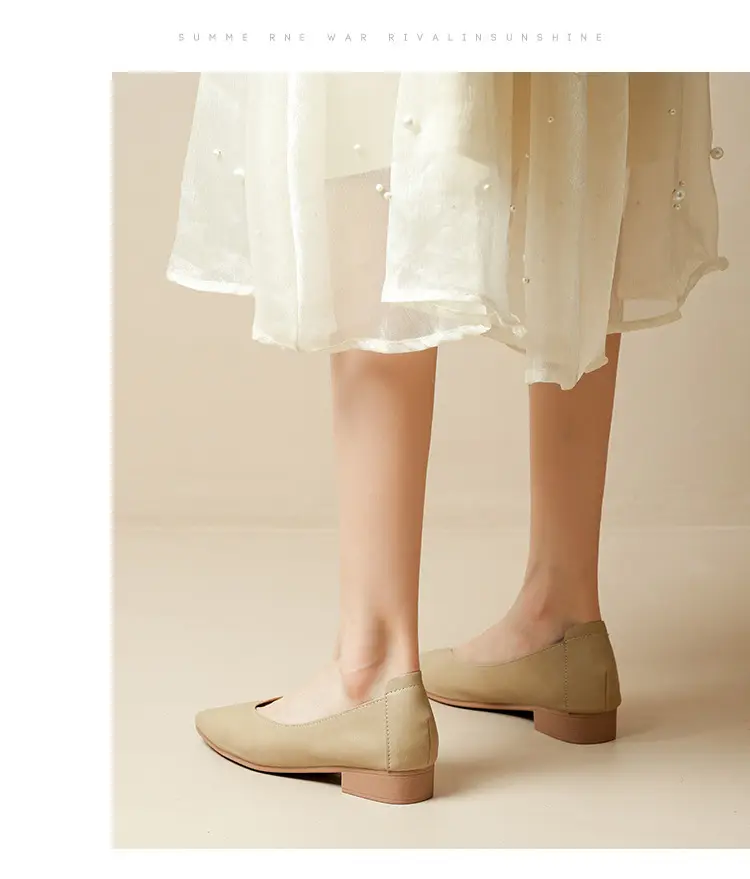 Square-Toe Single Shoes for Women with Chunky Heels, 2025 New Fairy-Style Shallow Mid-Heel Shoes, Mother's Size Women's Shoes, Versatile Granny Shoes — feature 14