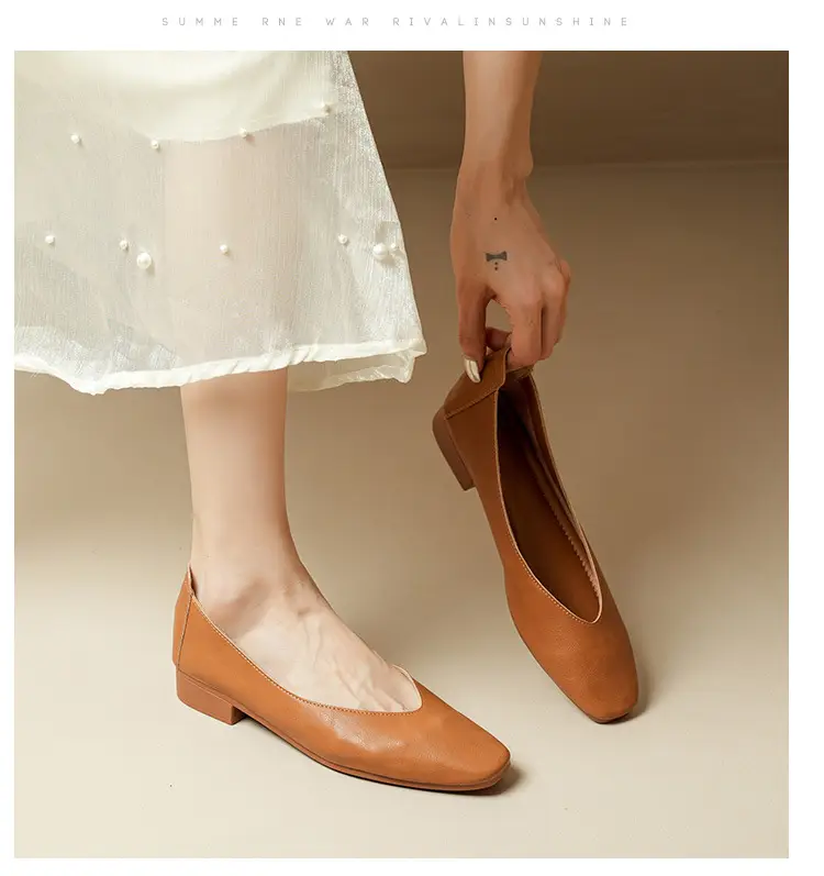 Square-Toe Single Shoes for Women with Chunky Heels, 2025 New Fairy-Style Shallow Mid-Heel Shoes, Mother's Size Women's Shoes, Versatile Granny Shoes — feature 19