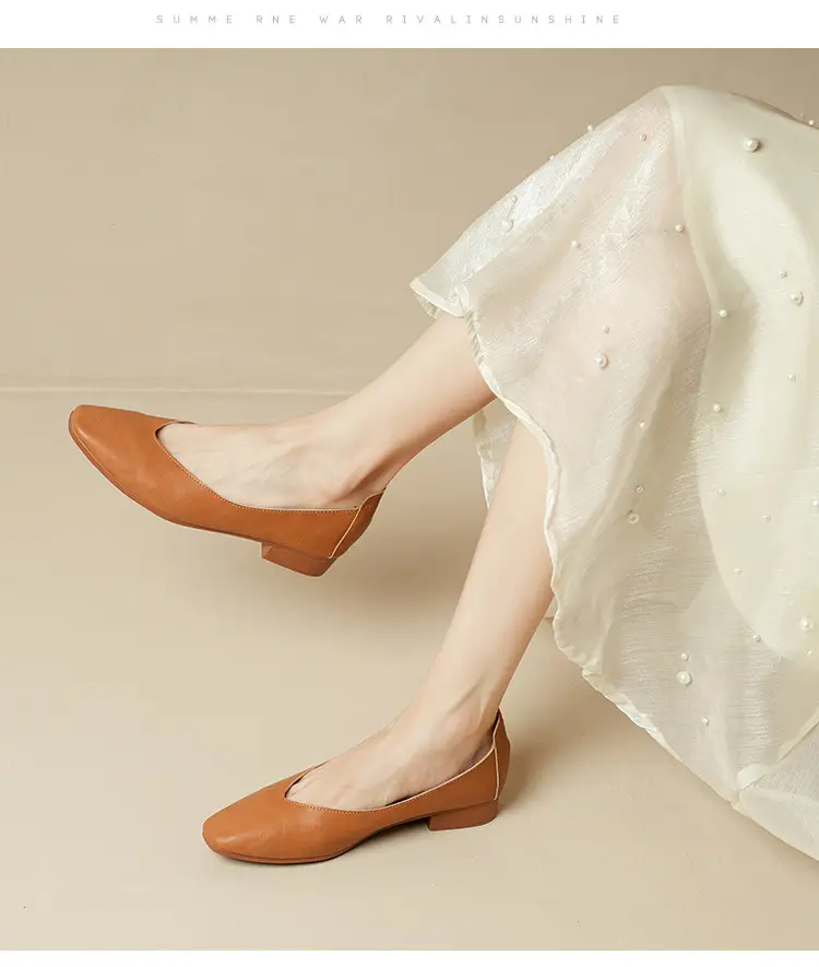 Square-Toe Single Shoes for Women with Chunky Heels, 2025 New Fairy-Style Shallow Mid-Heel Shoes, Mother's Size Women's Shoes, Versatile Granny Shoes — feature 20