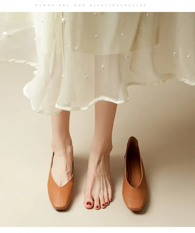 Square-Toe Single Shoes for Women with Chunky Heels, 2025 New Fairy-Style Shallow Mid-Heel Shoes, Mother's Size Women's Shoes, Versatile Granny Shoes — feature 21