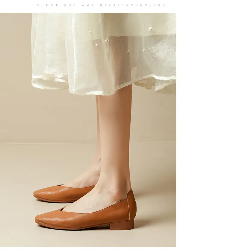 Square-Toe Single Shoes for Women with Chunky Heels, 2025 New Fairy-Style Shallow Mid-Heel Shoes, Mother's Size Women's Shoes, Versatile Granny Shoes — feature 22
