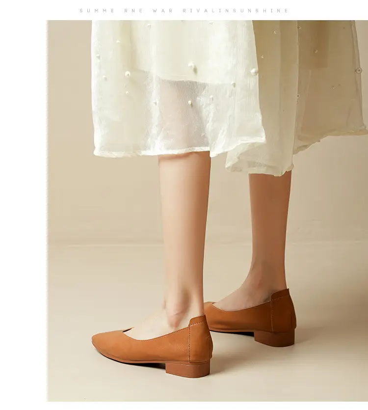 Square-Toe Single Shoes for Women with Chunky Heels, 2025 New Fairy-Style Shallow Mid-Heel Shoes, Mother's Size Women's Shoes, Versatile Granny Shoes — feature 23