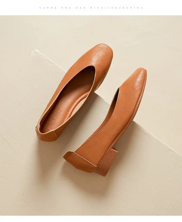 Square-Toe Single Shoes for Women with Chunky Heels, 2025 New Fairy-Style Shallow Mid-Heel Shoes, Mother's Size Women's Shoes, Versatile Granny Shoes — feature 25