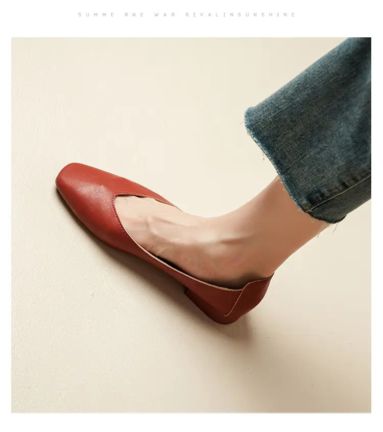Square-Toe Single Shoes for Women with Chunky Heels, 2025 New Fairy-Style Shallow Mid-Heel Shoes, Mother's Size Women's Shoes, Versatile Granny Shoes — feature 28
