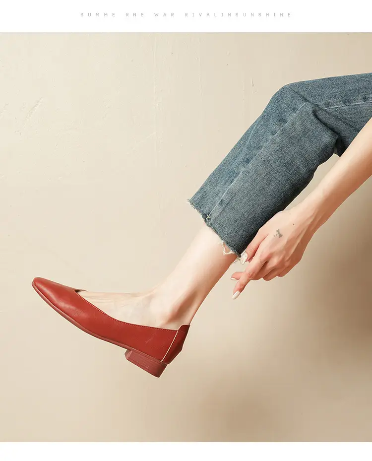 Square-Toe Single Shoes for Women with Chunky Heels, 2025 New Fairy-Style Shallow Mid-Heel Shoes, Mother's Size Women's Shoes, Versatile Granny Shoes — feature 29