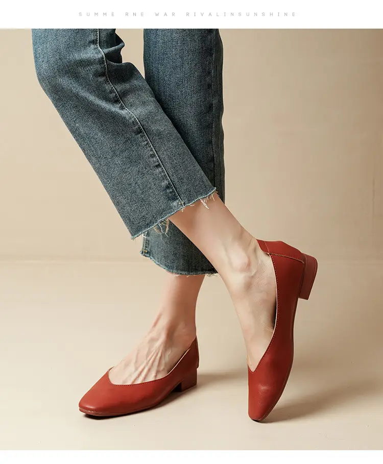 Square-Toe Single Shoes for Women with Chunky Heels, 2025 New Fairy-Style Shallow Mid-Heel Shoes, Mother's Size Women's Shoes, Versatile Granny Shoes — feature 30
