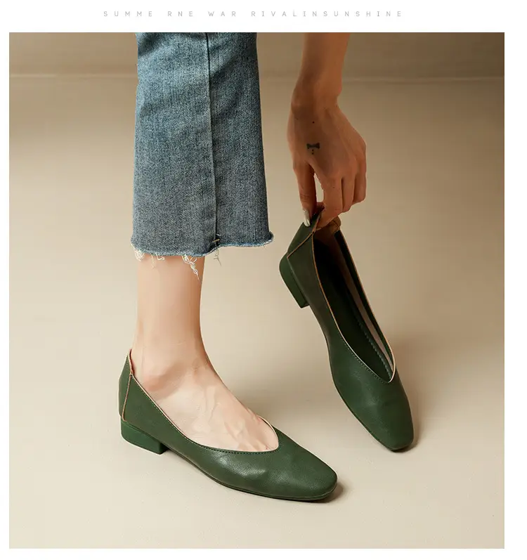 Square-Toe Single Shoes for Women with Chunky Heels, 2025 New Fairy-Style Shallow Mid-Heel Shoes, Mother's Size Women's Shoes, Versatile Granny Shoes — feature 37