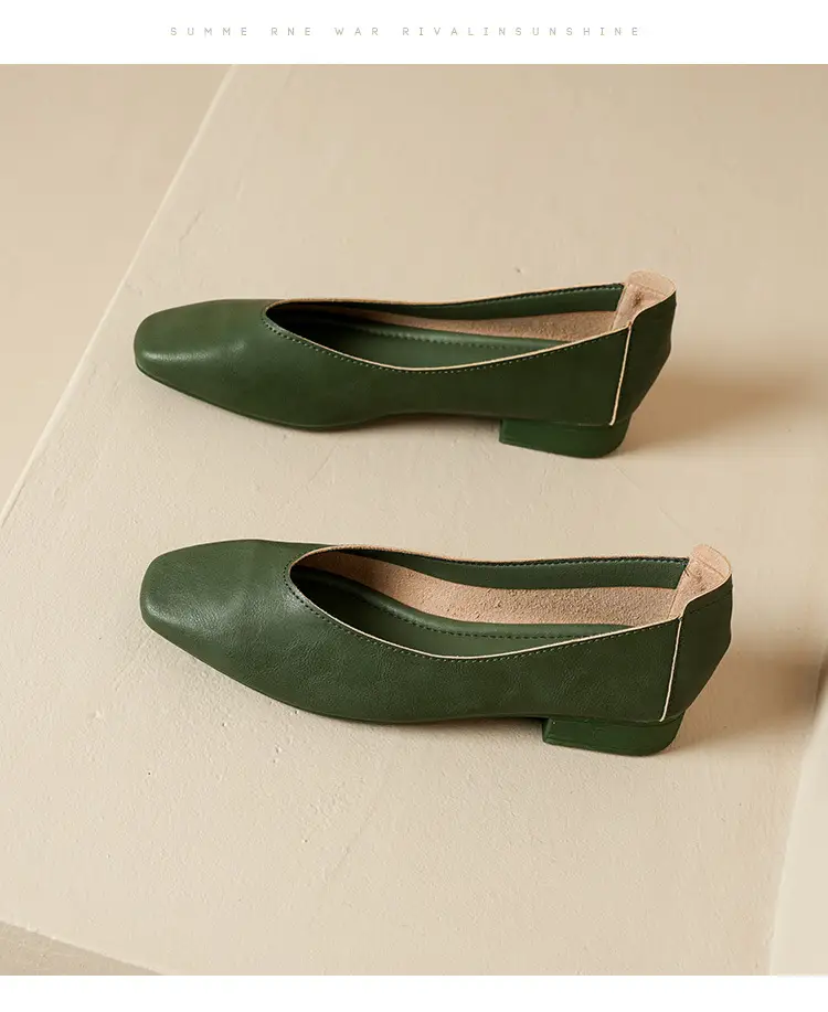Square-Toe Single Shoes for Women with Chunky Heels, 2025 New Fairy-Style Shallow Mid-Heel Shoes, Mother's Size Women's Shoes, Versatile Granny Shoes — feature 42