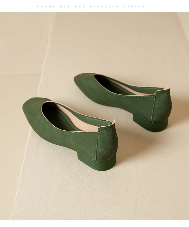 Square-Toe Single Shoes for Women with Chunky Heels, 2025 New Fairy-Style Shallow Mid-Heel Shoes, Mother's Size Women's Shoes, Versatile Granny Shoes — feature 44