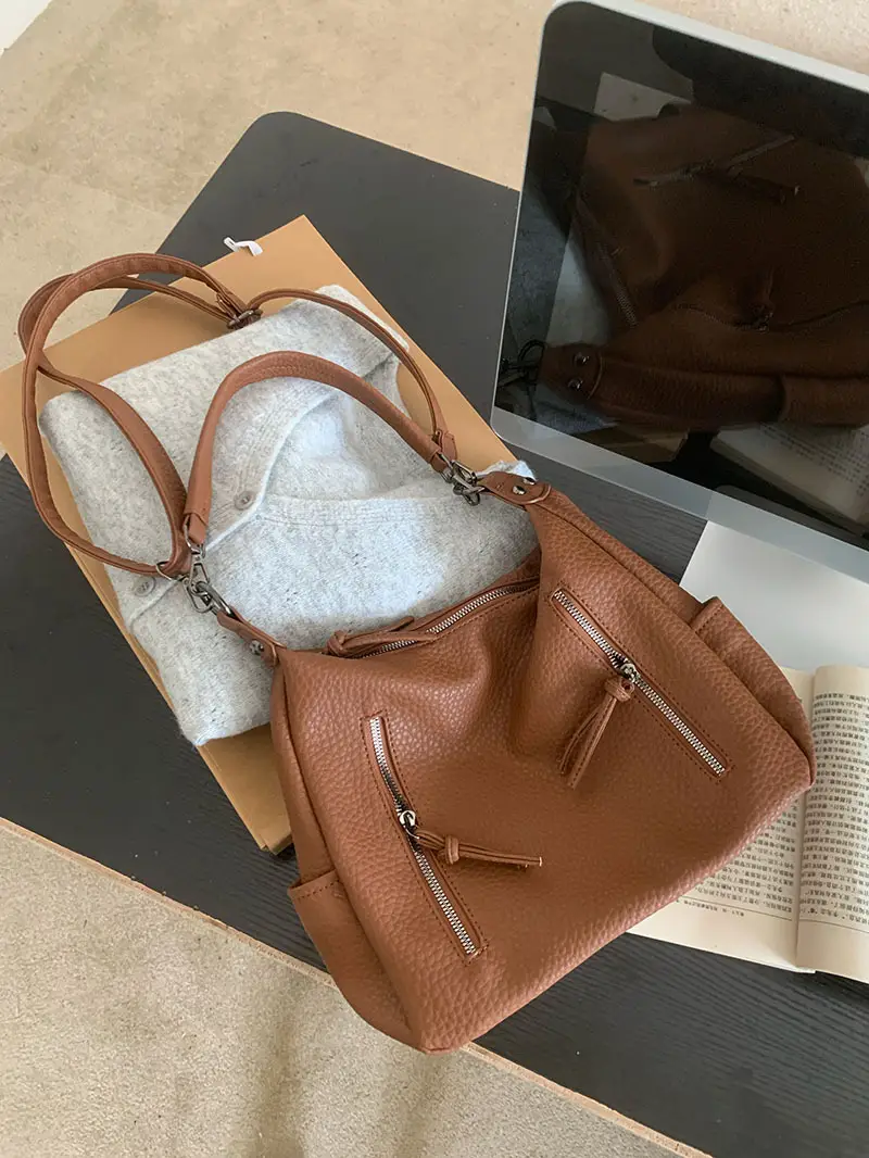 Black Leather Bucket Bag for Women 2026 - Image 5