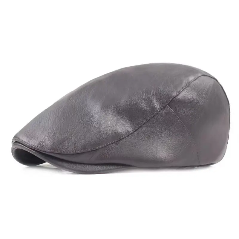 Black PU Leather Anti-Wear Cap for Men Winter — feature 7