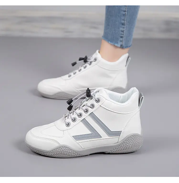 Women White Casual Sneakers with Blue Red Logo — feature 18