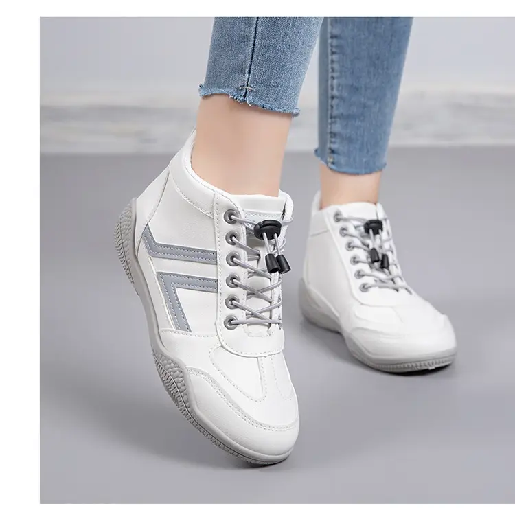 Women White Casual Sneakers with Blue Red Logo — feature 19