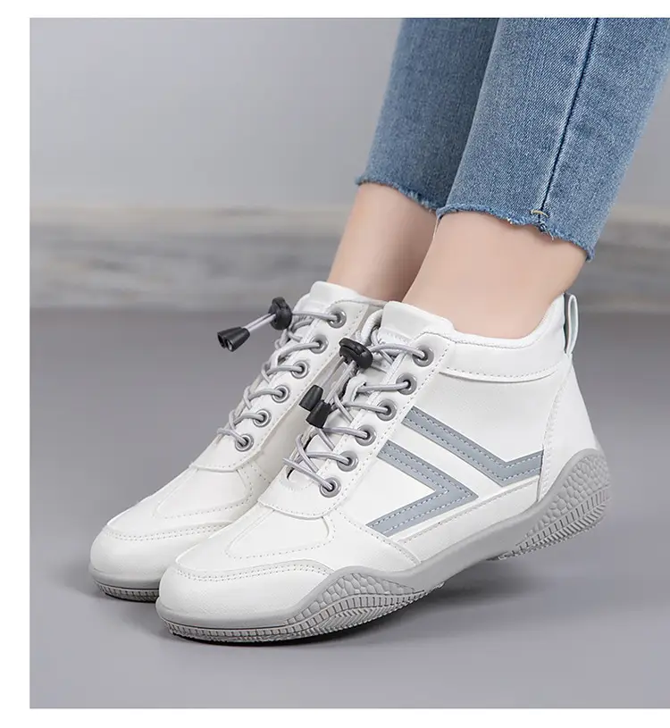 Women White Casual Sneakers with Blue Red Logo — feature 20