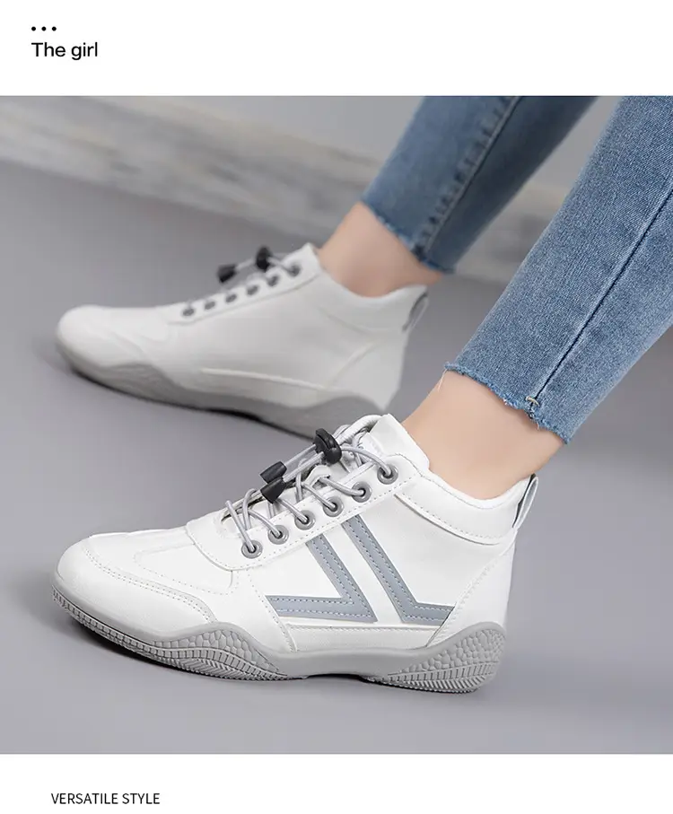 Women White Casual Sneakers with Blue Red Logo — feature 21